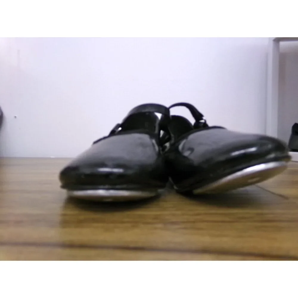 Pre-Owned Dance Tan Tap Shoes ABT Kids 12 Mary Jane Patent Leather Loop Strap